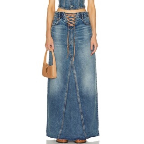 NWT GRLFRND Indira Laced Maxi Skirt in Nashville WashSize 26